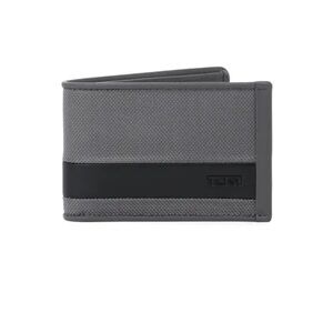 Tumi Black and Gray Slim Singke Woven Billfold/ Card Holder